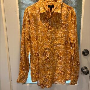 Club Room Floral 100 % Linen Shirt